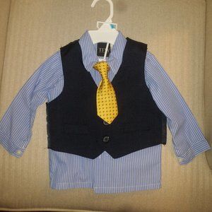 TFW 3 Piece Infant Shirt, Vest & Tie 6-9 month